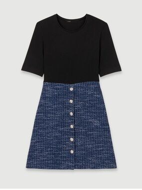 Maje 2-in-1 tweed dress. Size 38